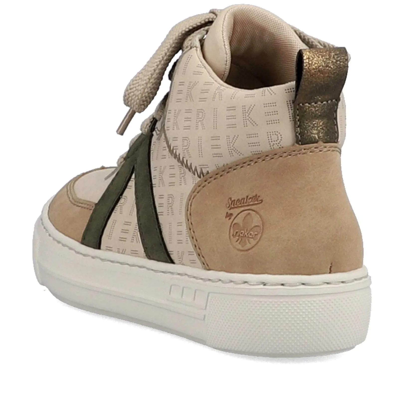 Discount Women'S High Sneaker Cream Beige-Khaki Green Ladies Sneakers