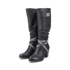 Online Women'S High-Shaft Boots Deep Black Ladies Ankle Boots & Boots
