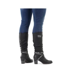 Online Women'S High-Shaft Boots Deep Black Ladies Ankle Boots & Boots