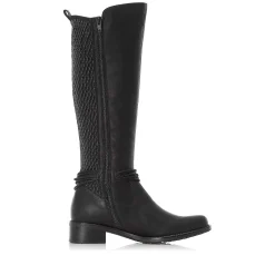Discount Women'S High-Shaft Boots Deep Black Ladies Ankle Boots & Boots