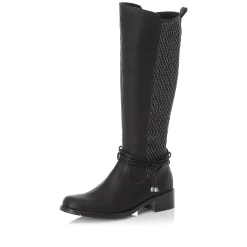 Discount Women'S High-Shaft Boots Deep Black Ladies Ankle Boots & Boots