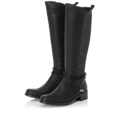 Discount Women'S High-Shaft Boots Deep Black Ladies Ankle Boots & Boots