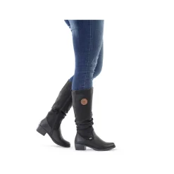 Discount Women'S High-Shaft Boots Deep Black Ladies Ankle Boots & Boots