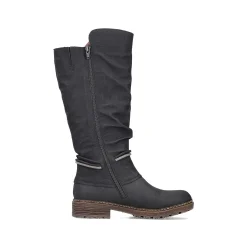 New Women'S High-Shaft Boots Deep Black Ladies Ankle Boots & Boots