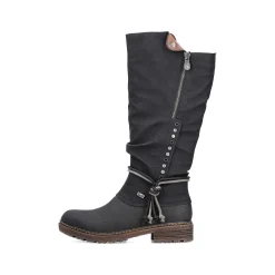New Women'S High-Shaft Boots Deep Black Ladies Ankle Boots & Boots