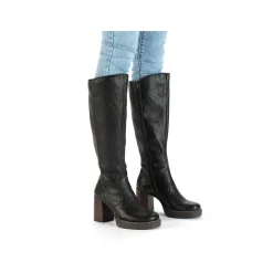 Outlet Women'S High-Shaft Boots Deep Black Ladies Ankle Boots & Boots
