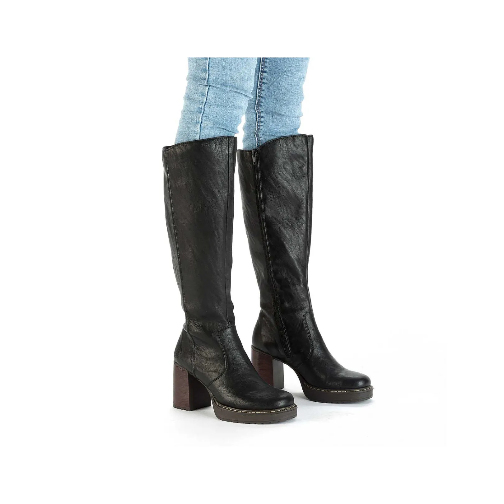 Outlet Women'S High-Shaft Boots Deep Black Ladies Ankle Boots & Boots