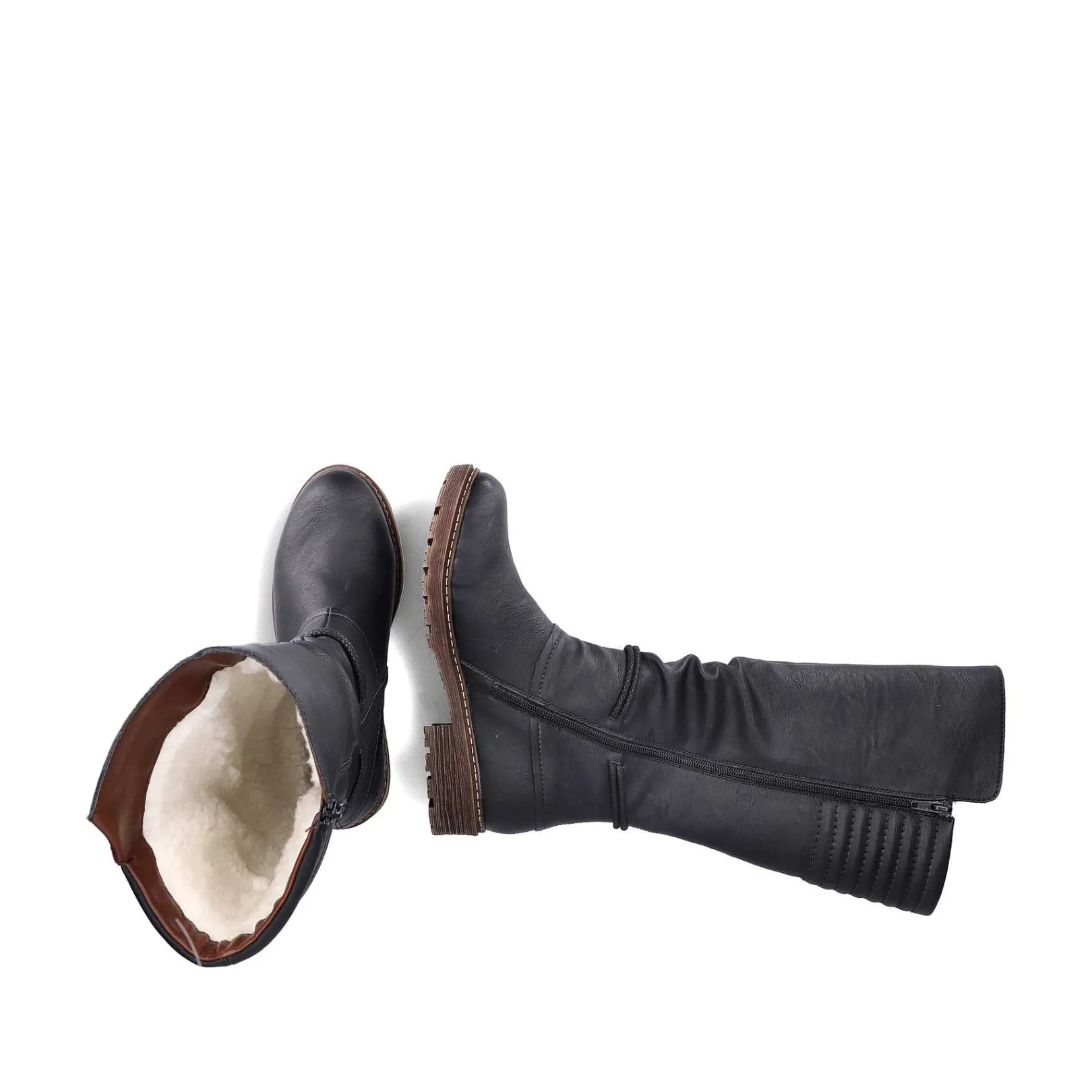 Online Women'S High-Shaft Boots Deep Black Ladies Ankle Boots & Boots