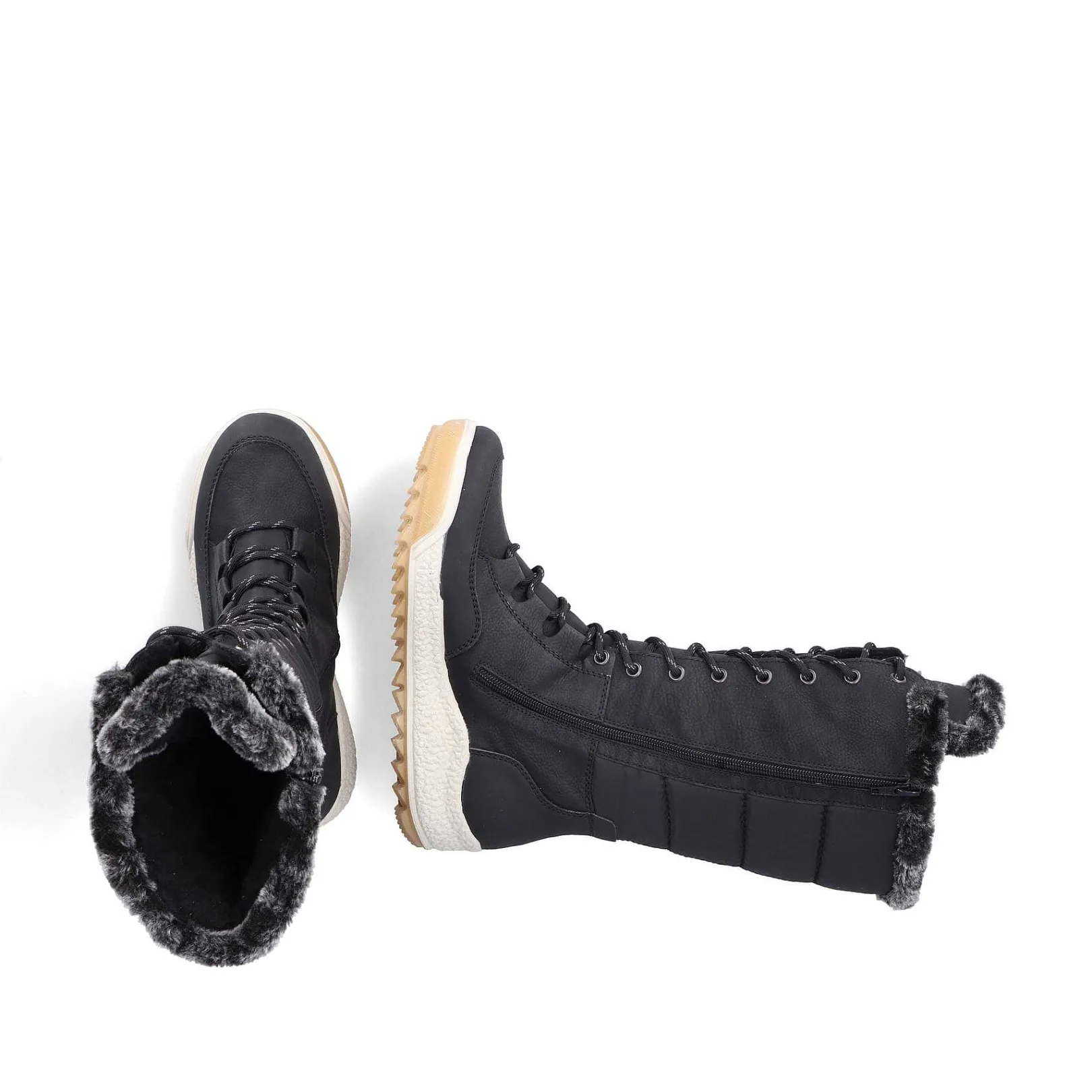 Outlet Women'S High-Shaft Boots Asphalt Black Ladies Ankle Boots & Boots