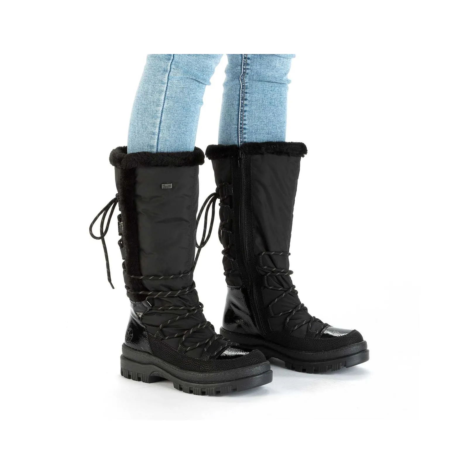Women'S High-Shaft Boots Graphite Black Ladies Ankle Boots & Boots