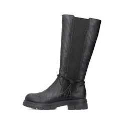 Hot Women'S High-Shaft Boots, Glossy Black Ladies Ankle Boots & Boots