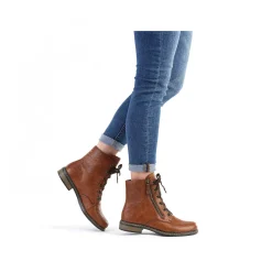 New Women'S Laced Boots Caramel Brown Ladies Ankle Boots & Boots