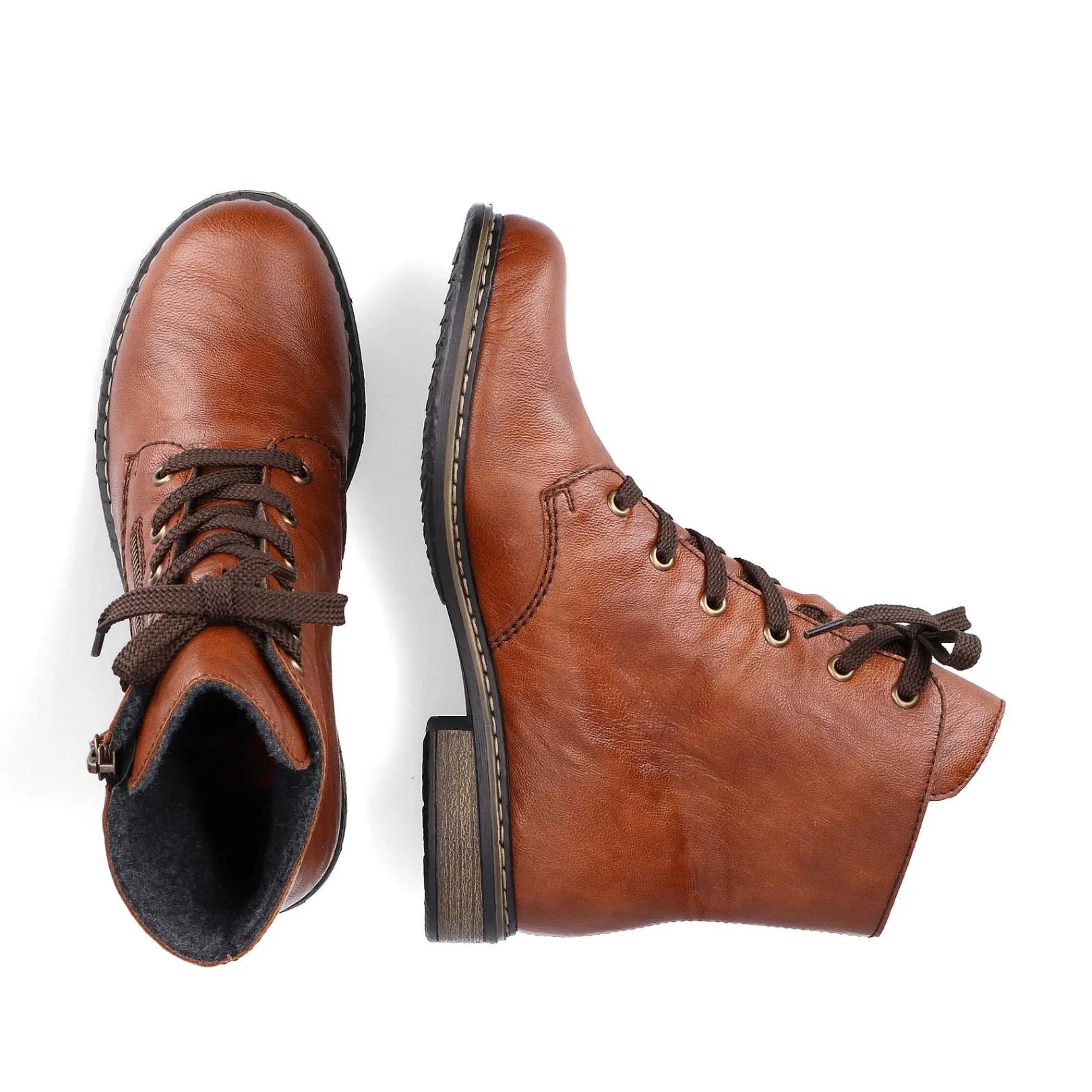 New Women'S Laced Boots Caramel Brown Ladies Ankle Boots & Boots