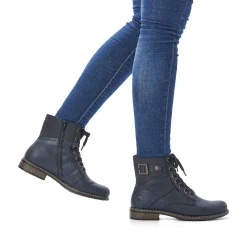 Clearance Women'S Laced Boots Ocean Blue Ladies Ankle Boots & Boots