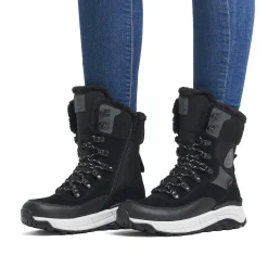 Clearance Women'S Laced Boots Steel Black Ladies Ankle Boots & Boots