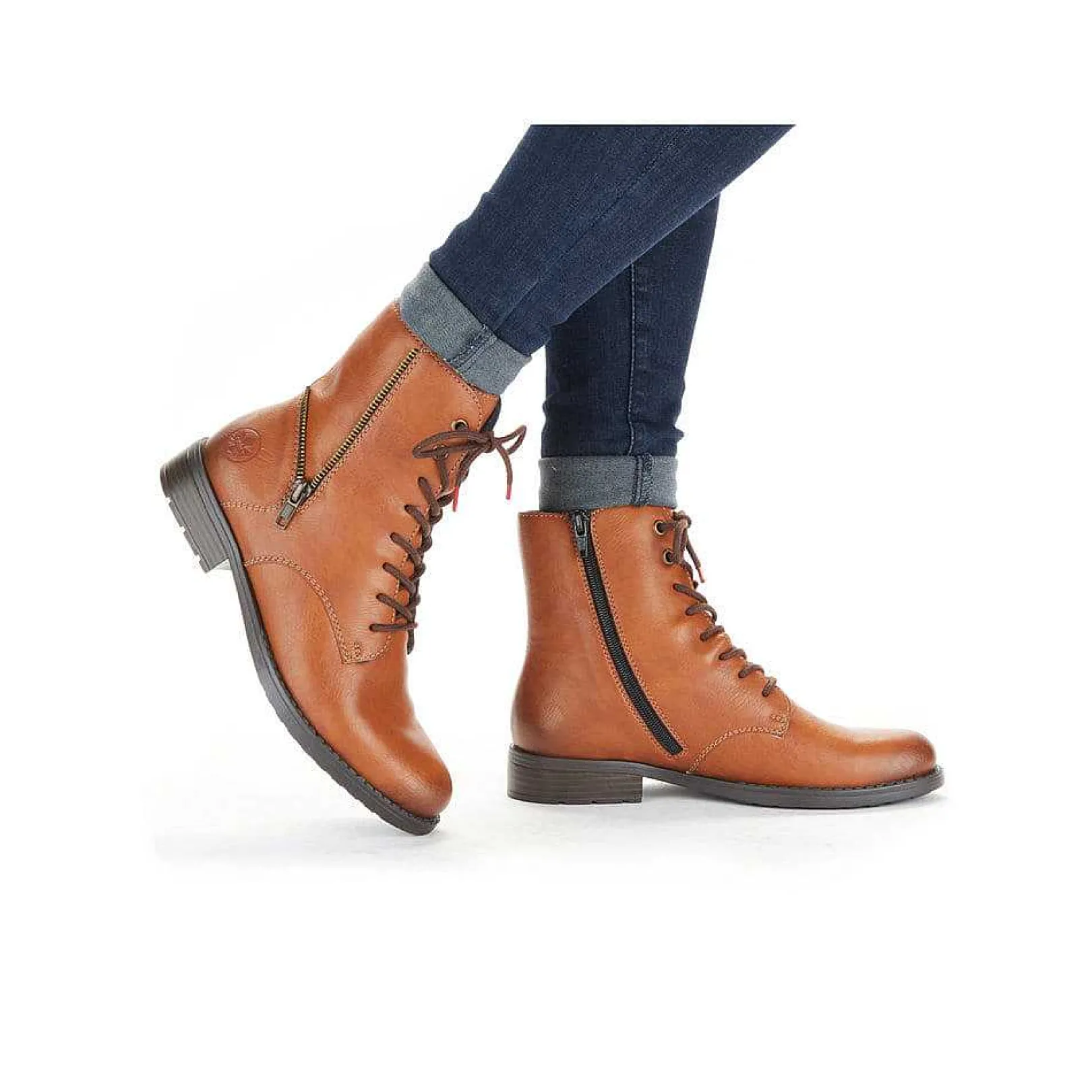 Online Women'S Laced Boots Caramel Brown Ladies Ankle Boots & Boots