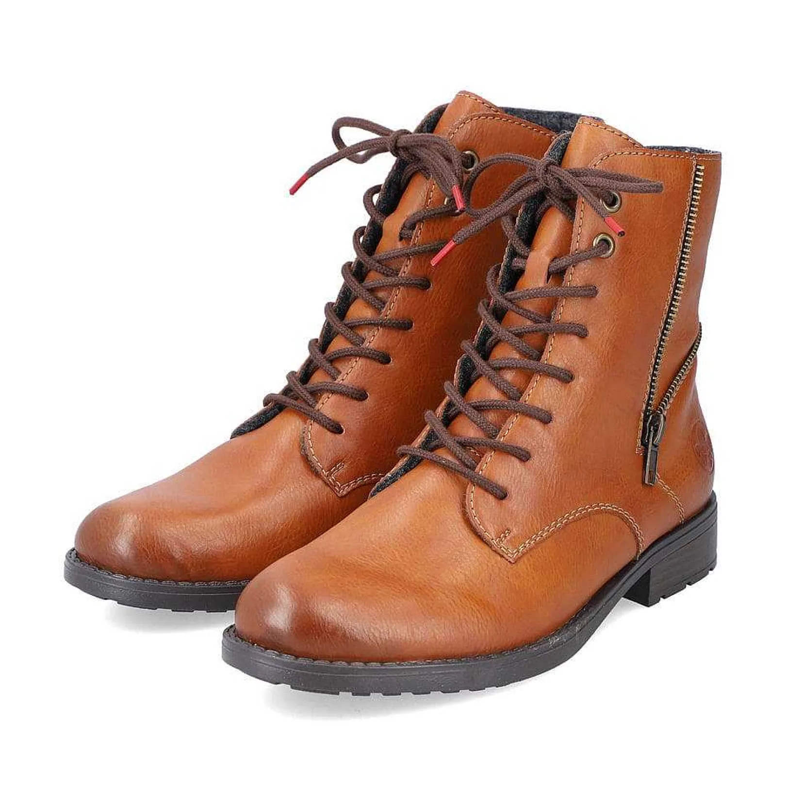 Online Women'S Laced Boots Caramel Brown Ladies Ankle Boots & Boots