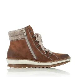 Discount Women'S Laced Boots Caramel Brown Ladies Ankle Boots & Boots