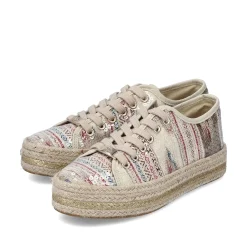 Best Women'S Lace-Up Shoes Light Beige Ladies Low Shoes & Slippers