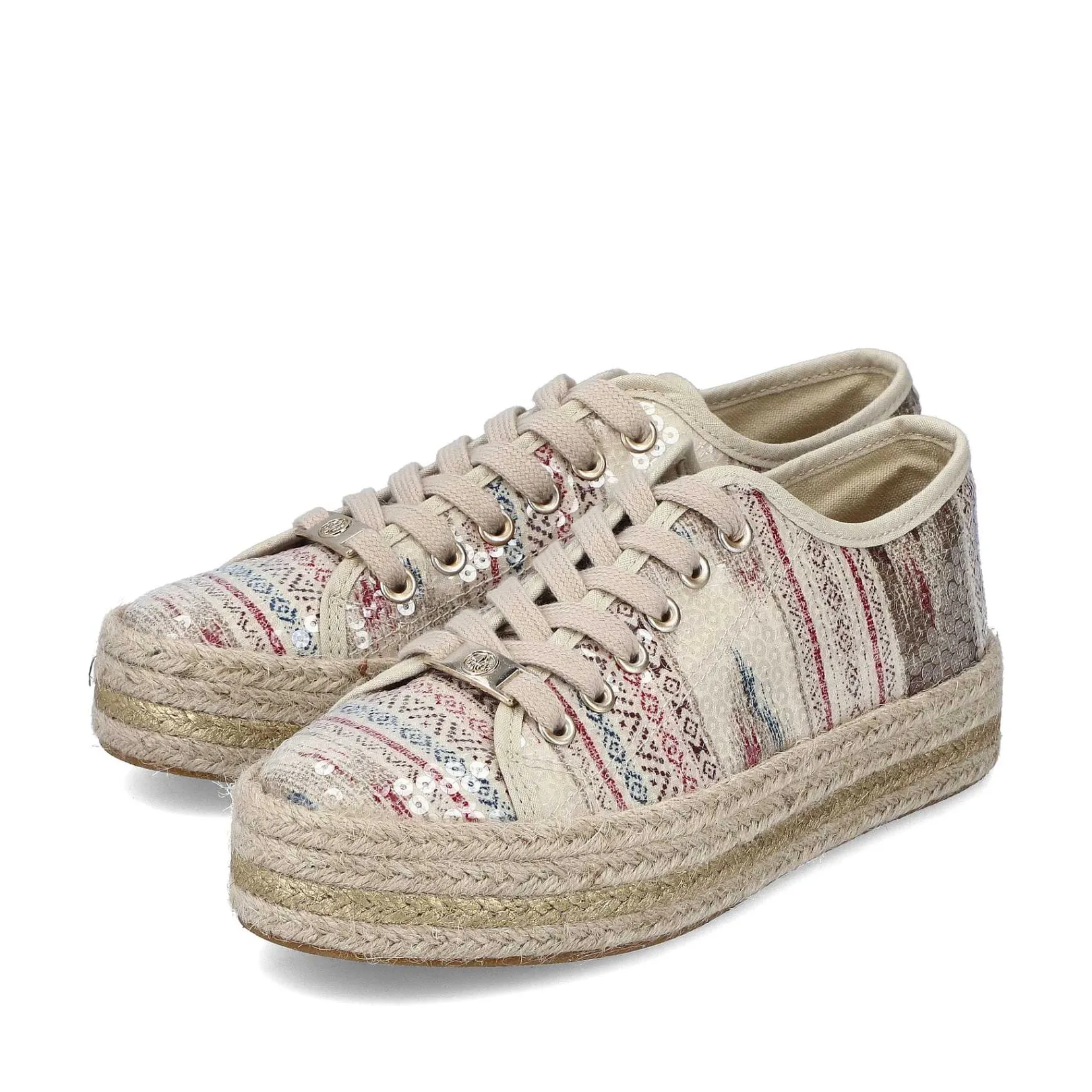 Best Women'S Lace-Up Shoes Light Beige Ladies Low Shoes & Slippers