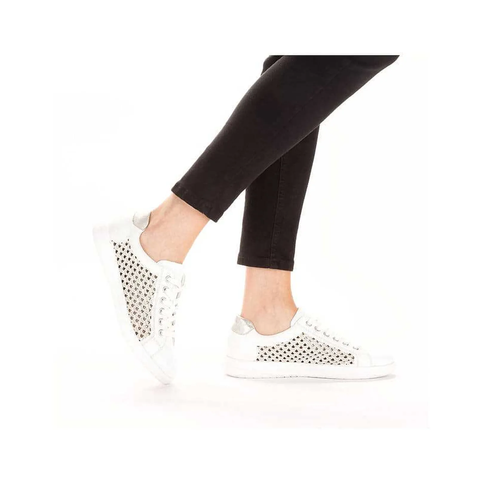 New Women'S Lace-Up Shoes Crystal White Ladies Low Shoes & Slippers
