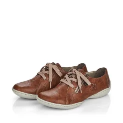 Women'S Lace-Up Shoes Chestnut Brown Ladies Low Shoes & Slippers