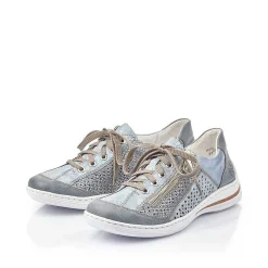 New Women'S Lace-Up Shoes Sea Blue Ladies Low Shoes & Slippers