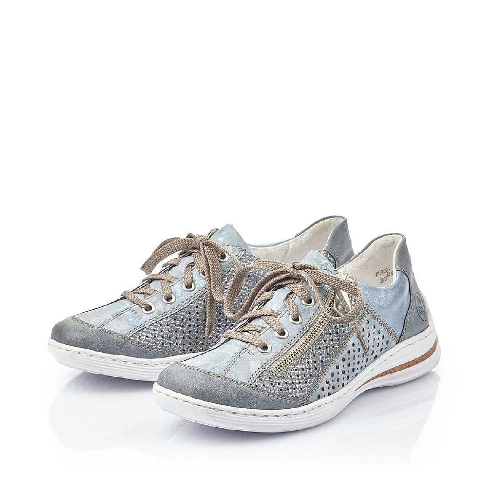 New Women'S Lace-Up Shoes Sea Blue Ladies Low Shoes & Slippers