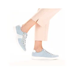 Hot Women'S Lace-Up Shoes Sky Blue And White Ladies Low Shoes & Slippers
