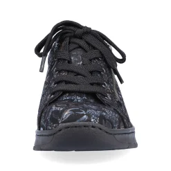 Discount Women'S Lace-Up Shoes Black Metallic Ladies Low Shoes & Slippers