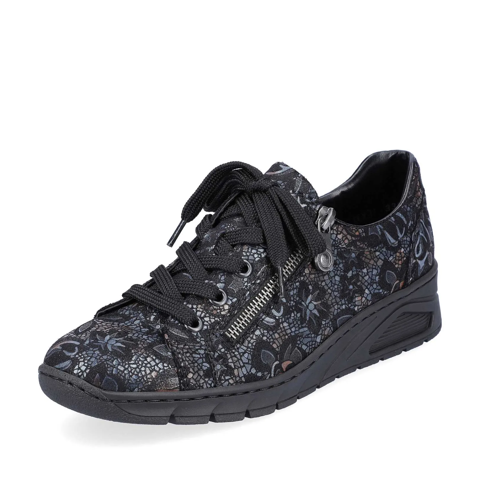 Discount Women'S Lace-Up Shoes Black Metallic Ladies Low Shoes & Slippers