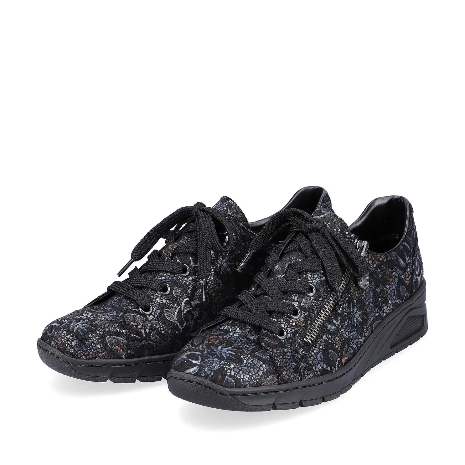 Discount Women'S Lace-Up Shoes Black Metallic Ladies Low Shoes & Slippers