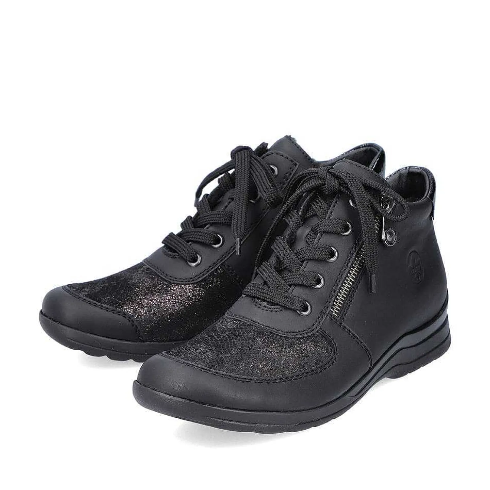 Discount Women'S Lace-Up Shoes Deep Black Ladies Low Shoes & Slippers