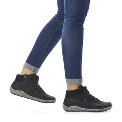 Women'S Lace-Up Shoes Deep Black Ladies Low Shoes & Slippers