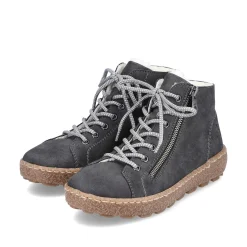 Hot Women'S Lace-Up Shoes Asphalt Gray Ladies Low Shoes & Slippers