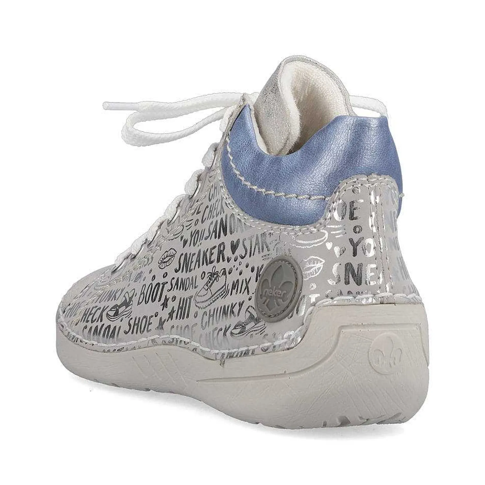 Online Women'S Lace-Up Shoes Silver Gray-Sky Blue Ladies Low Shoes & Slippers