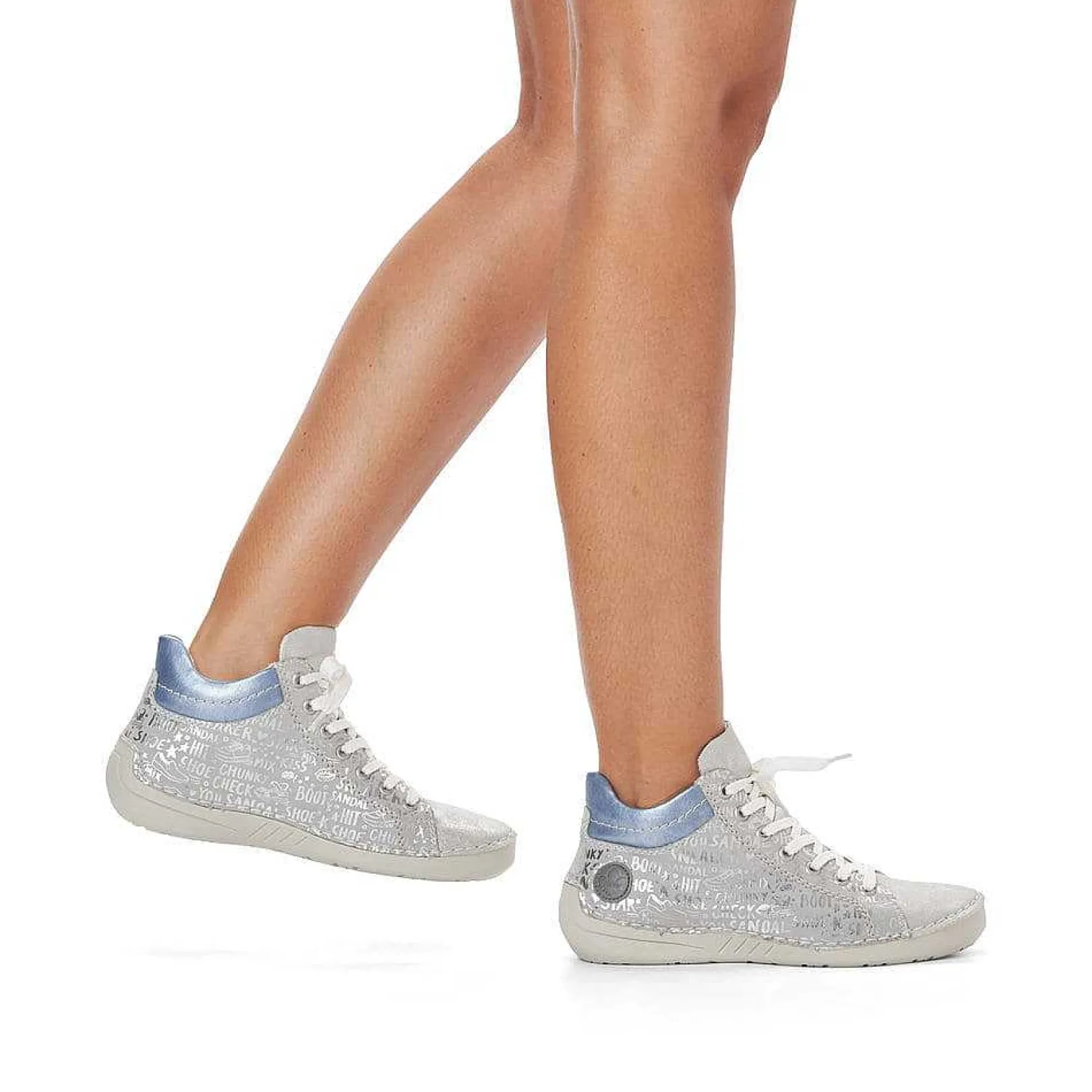 Online Women'S Lace-Up Shoes Silver Gray-Sky Blue Ladies Low Shoes & Slippers