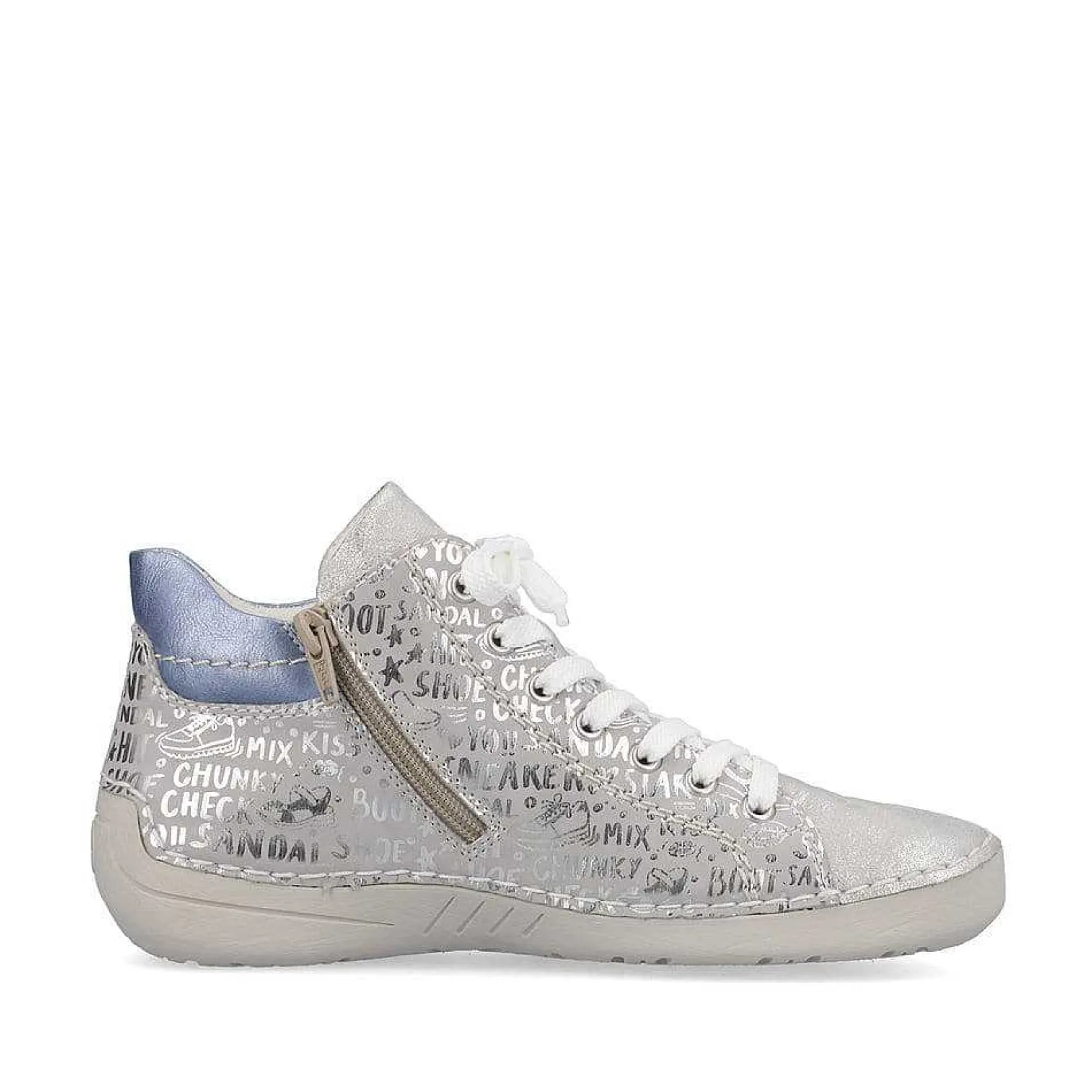 Online Women'S Lace-Up Shoes Silver Gray-Sky Blue Ladies Low Shoes & Slippers