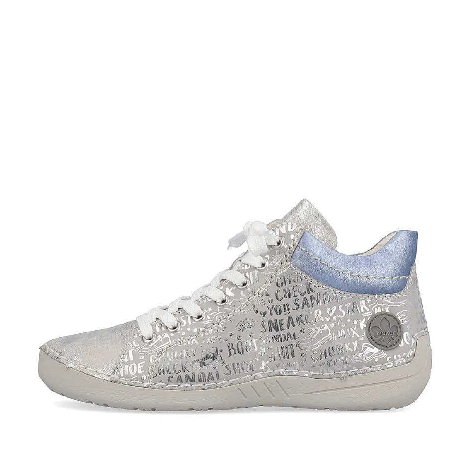 Online Women'S Lace-Up Shoes Silver Gray-Sky Blue Ladies Low Shoes & Slippers