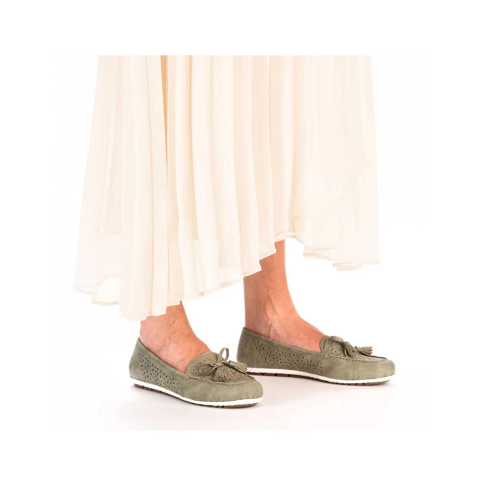 Clearance Women'S Loafers Green Grey Ladies Loafers & Ballerinas