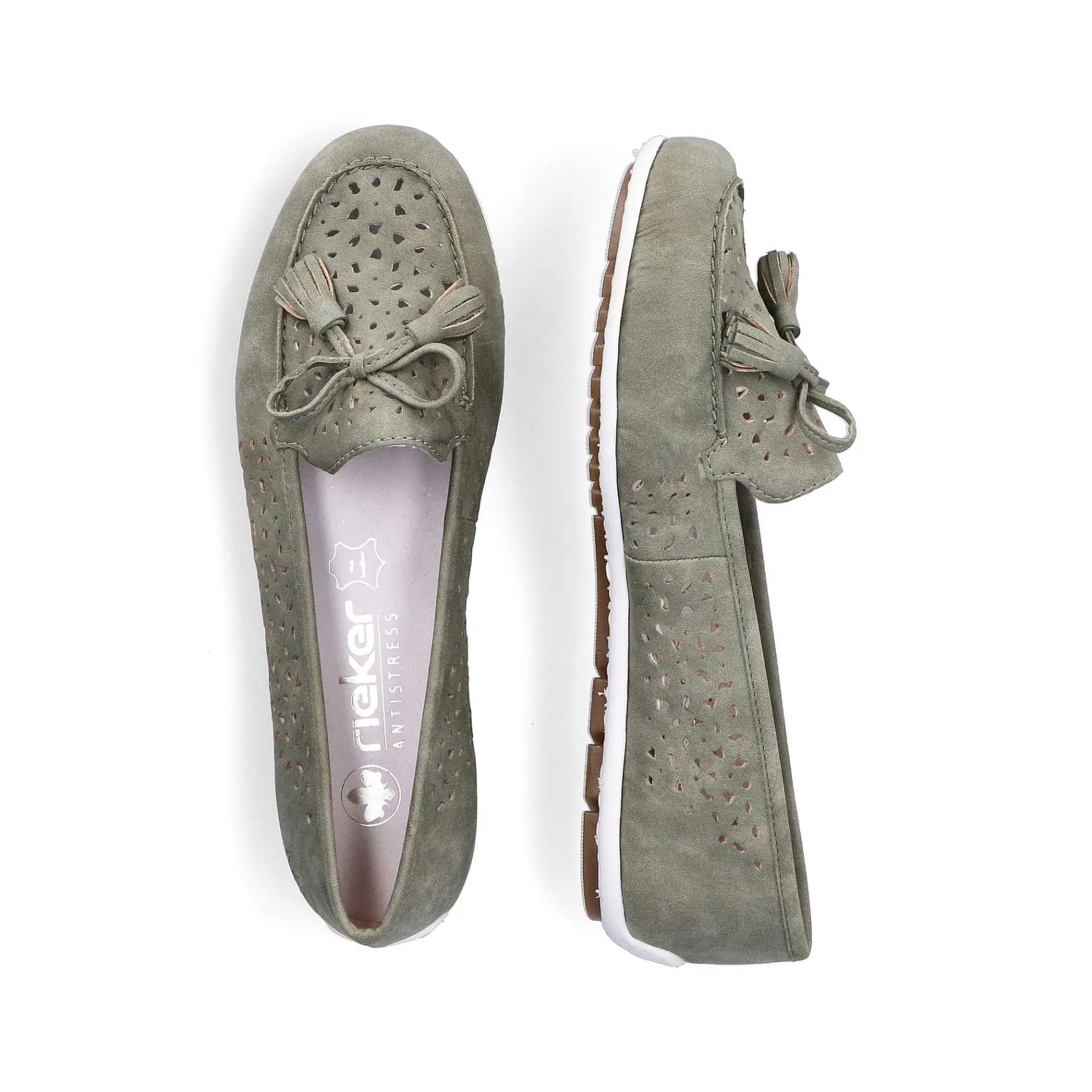 Clearance Women'S Loafers Green Grey Ladies Loafers & Ballerinas