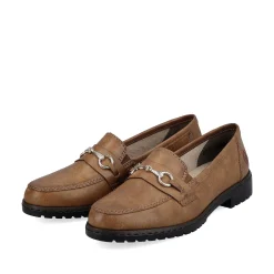 Hot Women'S Loafers Nougat Brown Ladies Loafers & Ballerinas