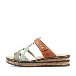 Best Women'S Mules Chocolate Brown-Mint Green-White Ladies Mules & Slippers