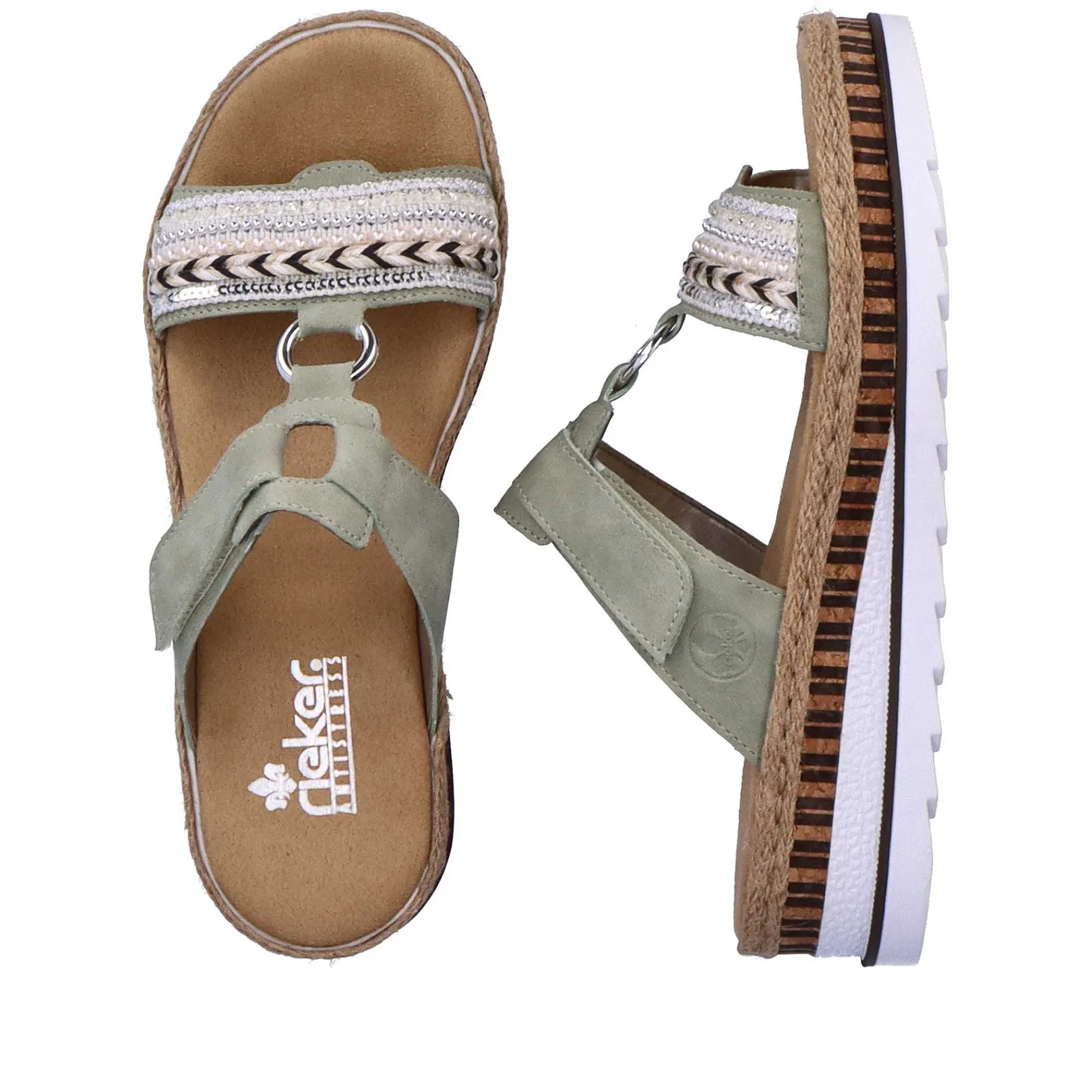 New Women'S Mules Green Gray Ladies Mules & Slippers
