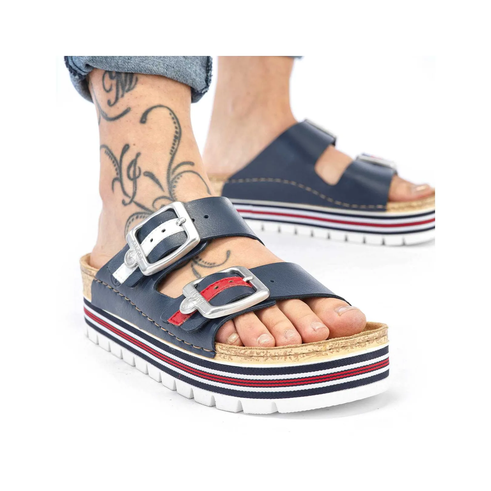 Outlet Women'S Mules Navy Blue Ladies Mules & Slippers