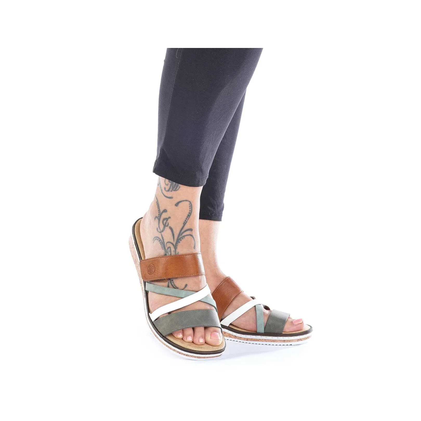 Women'S Mules Olive Green-Brown-White Ladies Mules & Slippers