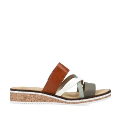 Women'S Mules Olive Green-Brown-White Ladies Mules & Slippers