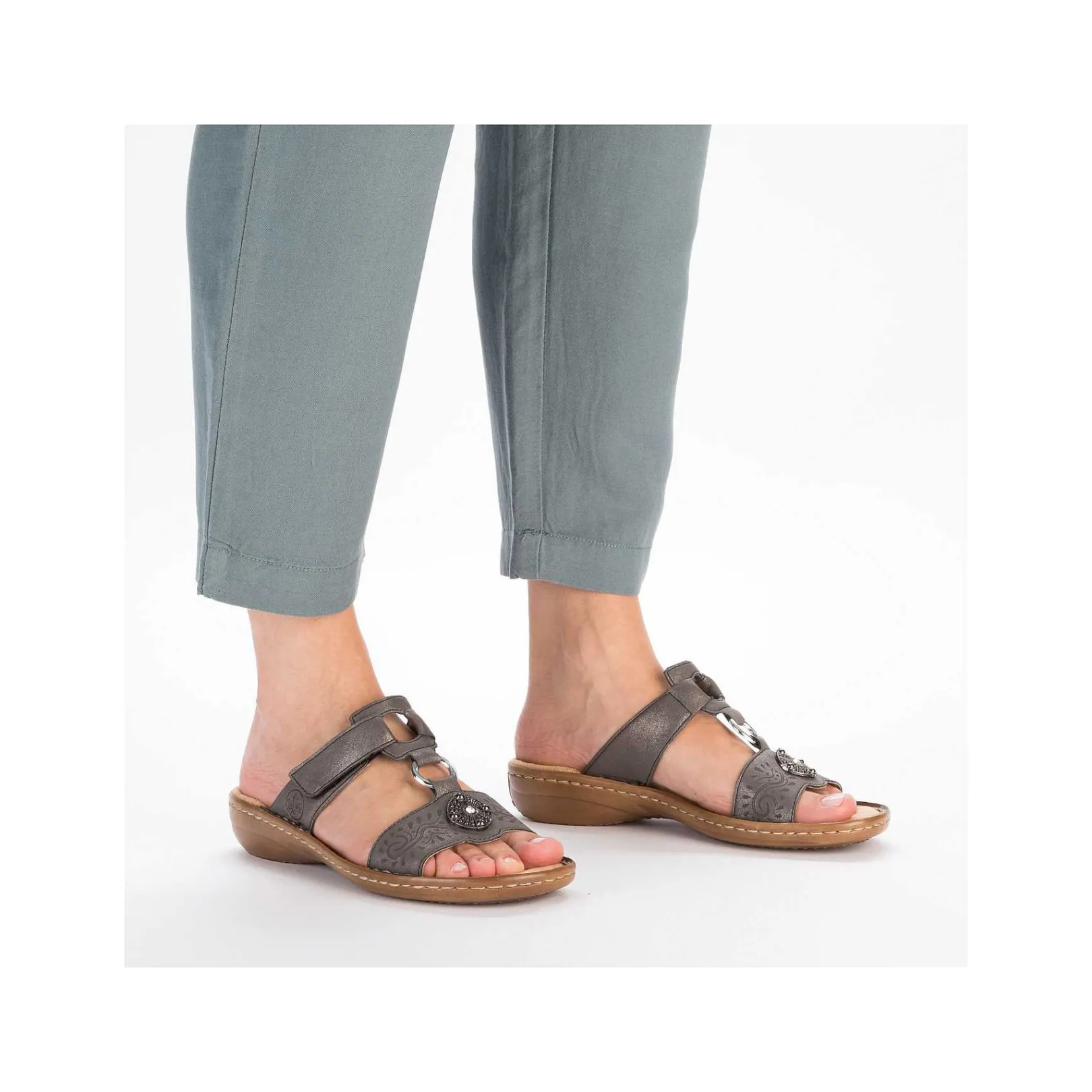 Women'S Mules Platinum Gray Ladies Mules & Slippers