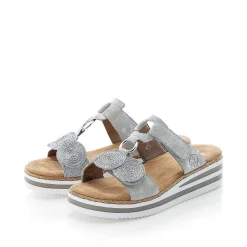 New Women'S Mules Silver Gray Ladies Mules & Slippers