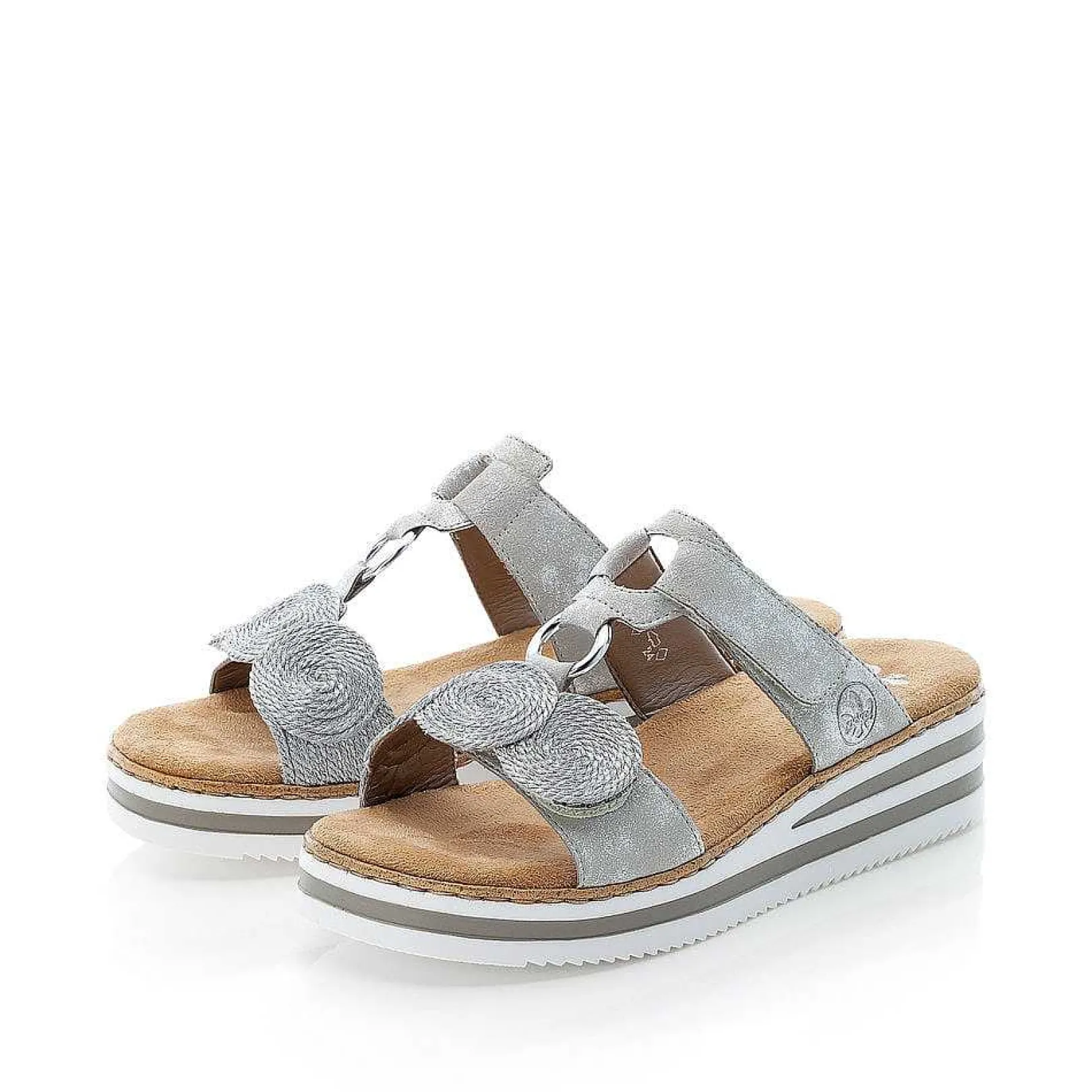 New Women'S Mules Silver Gray Ladies Mules & Slippers